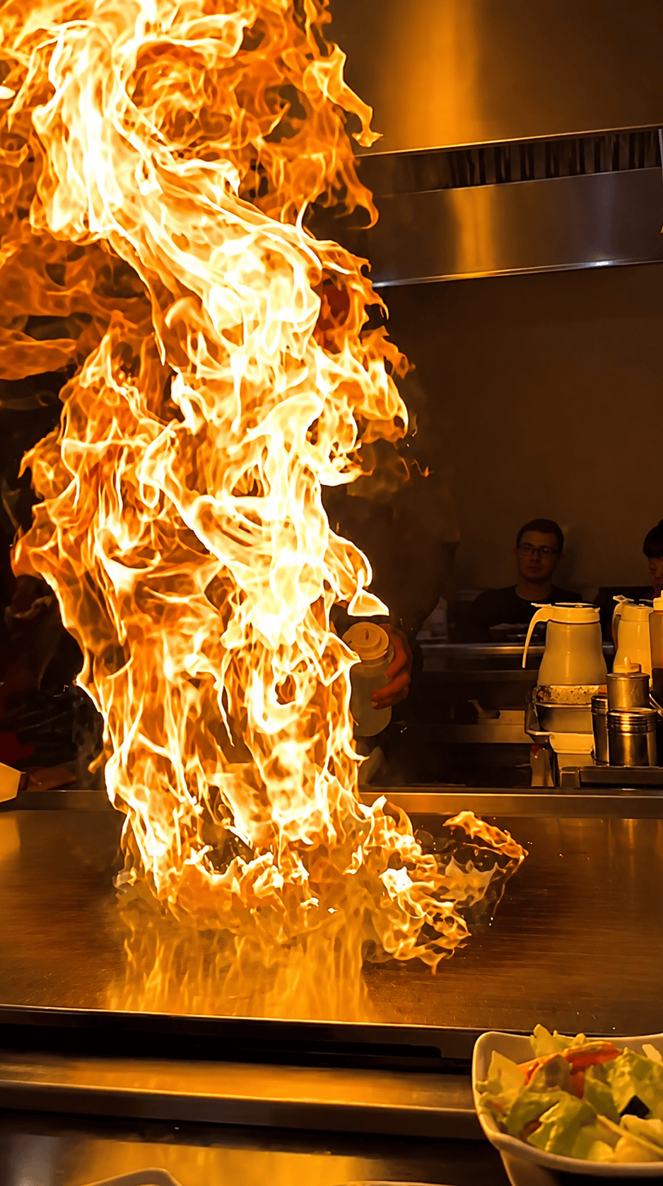Little Tokyo hibachi fire display